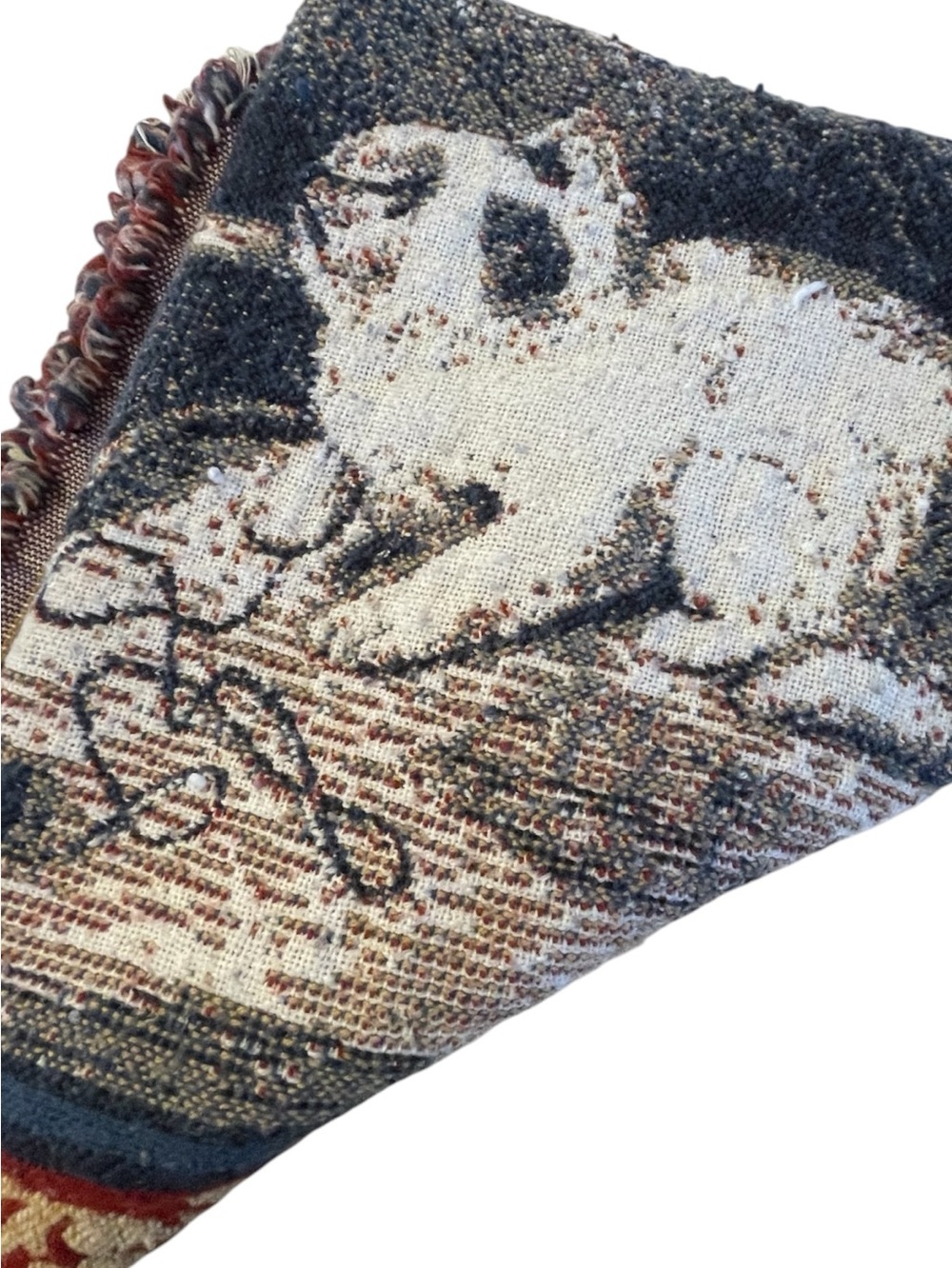 Cat family throw, vintage, soft and warm, reversible, well loved, pilling - Picture 5 of 7